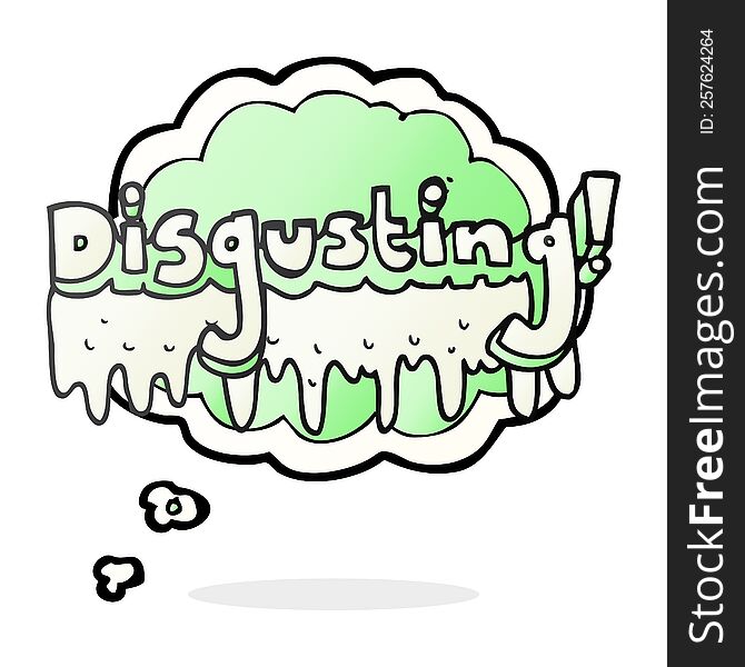Thought Bubble Cartoon Disgusting Symbol