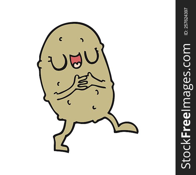 cartoon happy potato