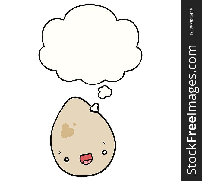 Cartoon Egg And Thought Bubble