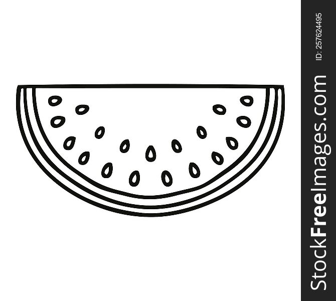 Quirky Line Drawing Cartoon Watermelon