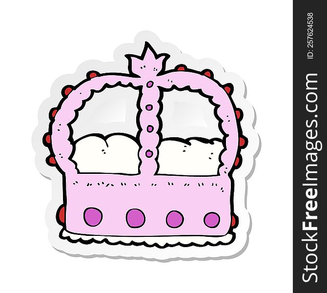 sticker of a cartoon pink crown