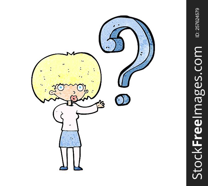 Cartoon Woman With Question