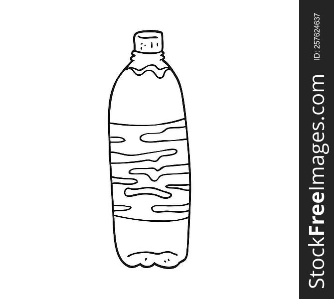 freehand drawn black and white cartoon fizzy drink