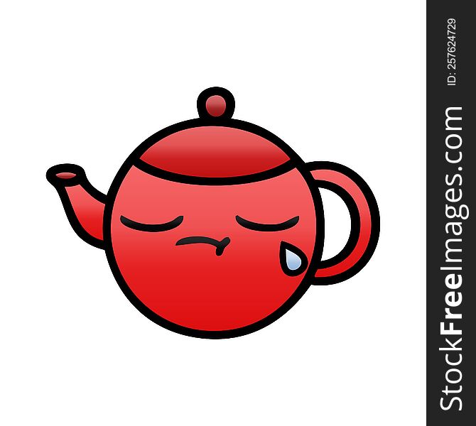 Gradient Shaded Cartoon Teapot