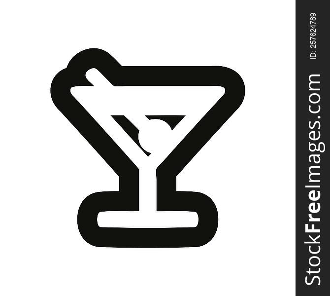cocktail with olive icon symbol