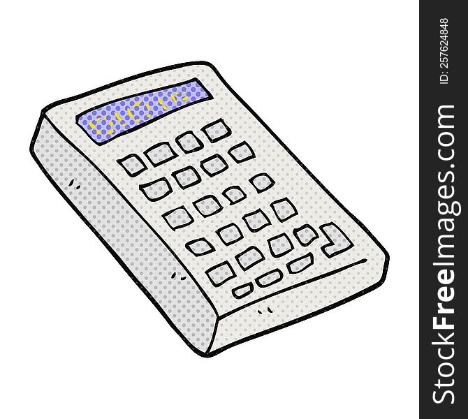 freehand drawn cartoon calculator