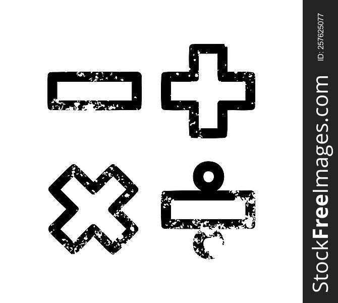 Math Symbols Distressed Icon