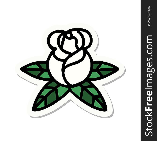 Tattoo Style Sticker Of A Single Rose
