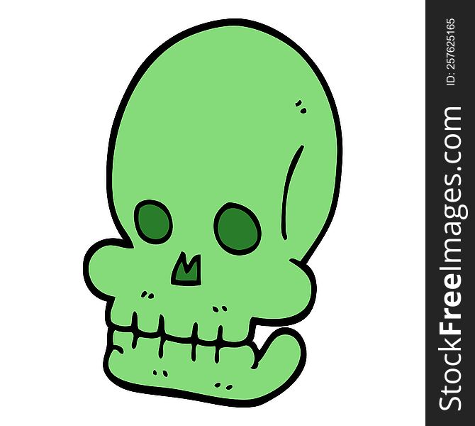 Cartoon Doodle Spooky Skull