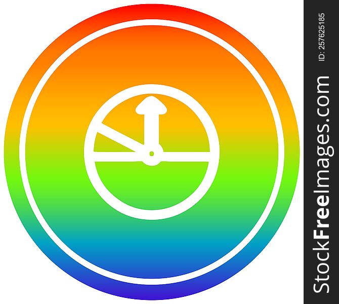 speedometer circular in rainbow spectrum