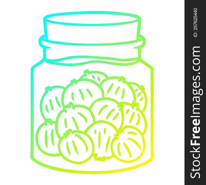 Cold Gradient Line Drawing Cartoon Pickled Onions