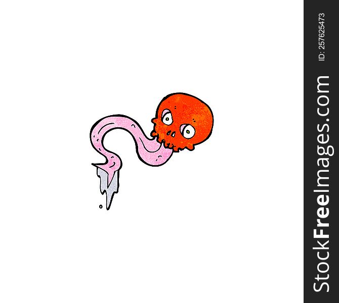 cartoon skull sticking out tongue