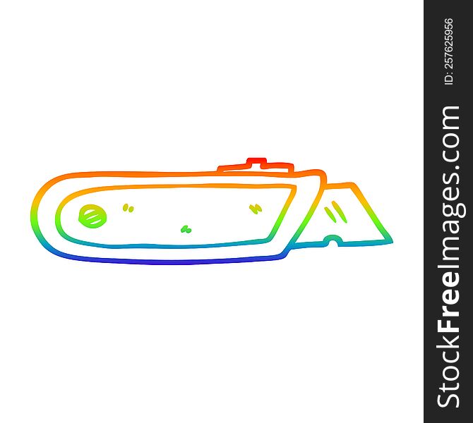 rainbow gradient line drawing of a cartoon work knife