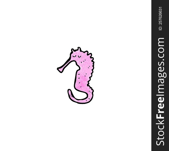 cartoon pink sea horse