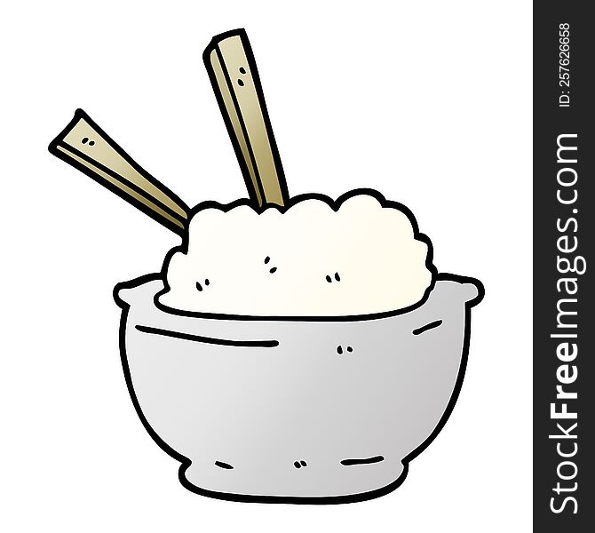 cartoon doodle bowl of rice