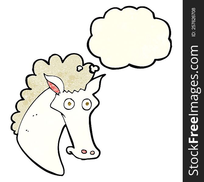 Cartoon Horse Head With Thought Bubble