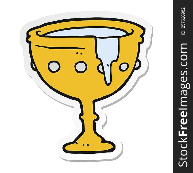 sticker of a cartoon medieval cup
