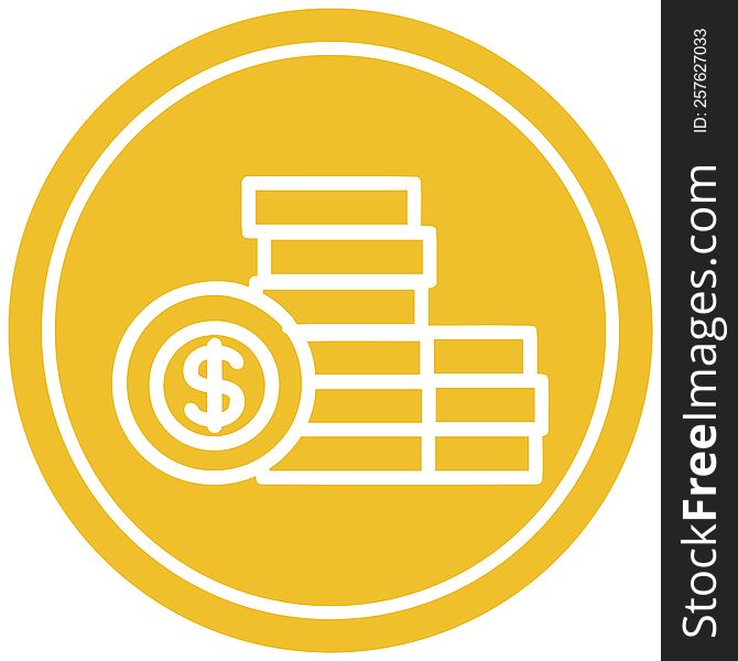 stacked money circular icon symbol