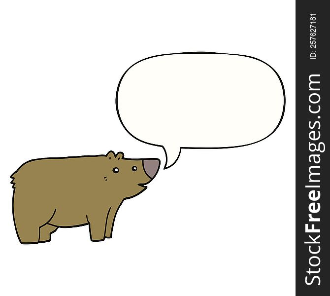 Cartoon Bear And Speech Bubble