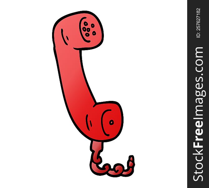 vector gradient illustration cartoon telephone handset