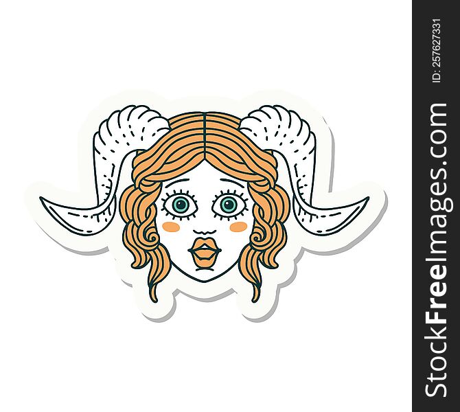Tiefling Character Face Sticker