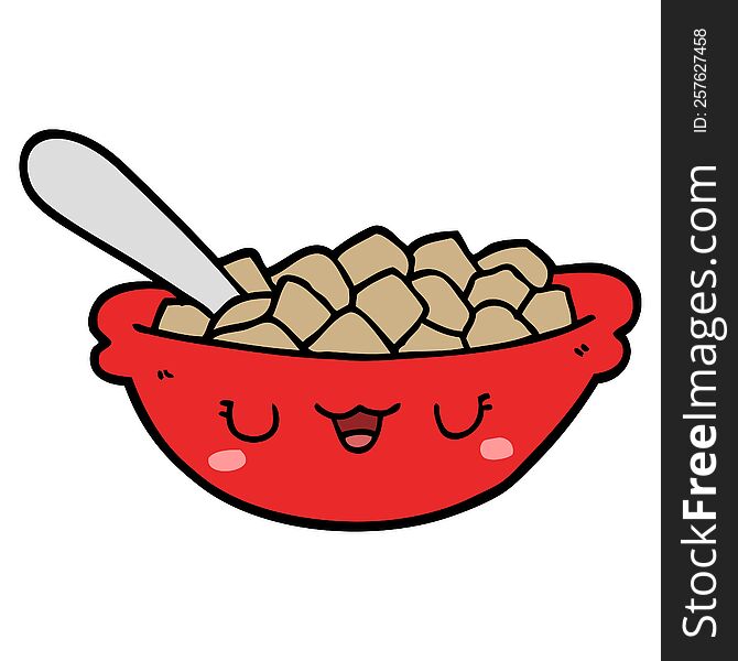 cute cartoon bowl of cereal