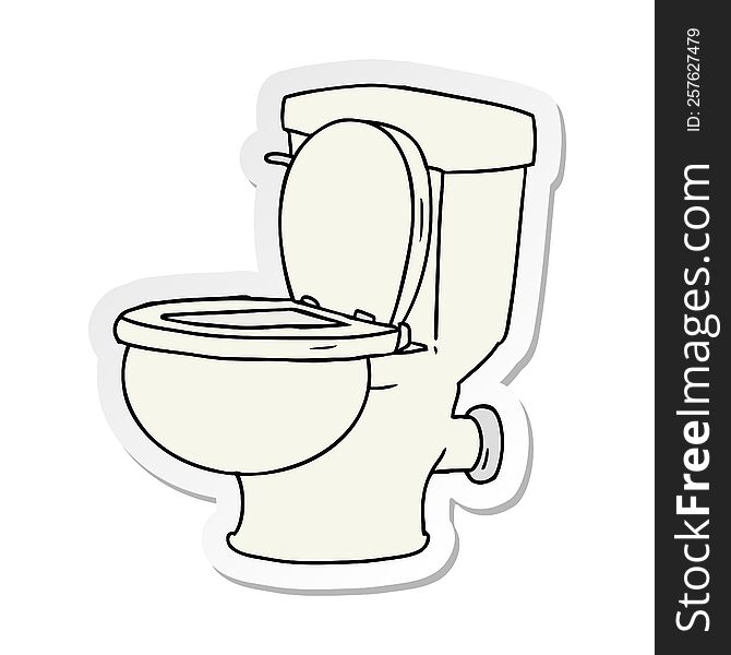 hand drawn sticker cartoon doodle of a bathroom toilet