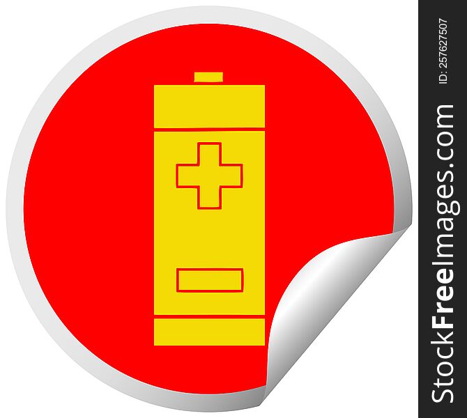 Circular Peeling Sticker Cartoon Electrical Battery