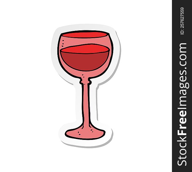 sticker of a cartoon wine glass