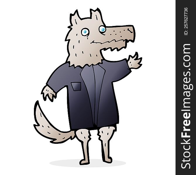 cartoon wolf businessman