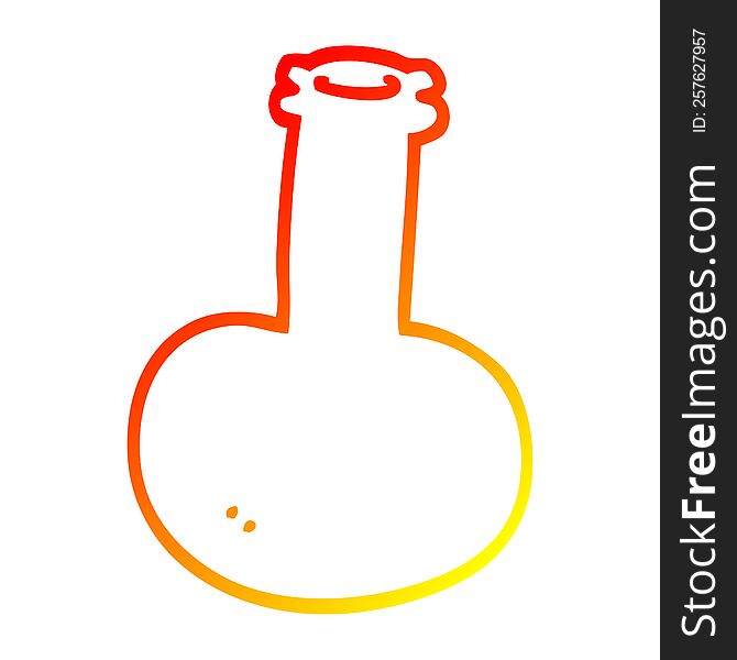 warm gradient line drawing of a cartoon red vase