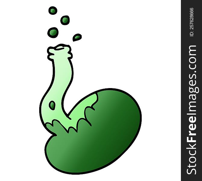 cartoon doodle bubbling chemicals