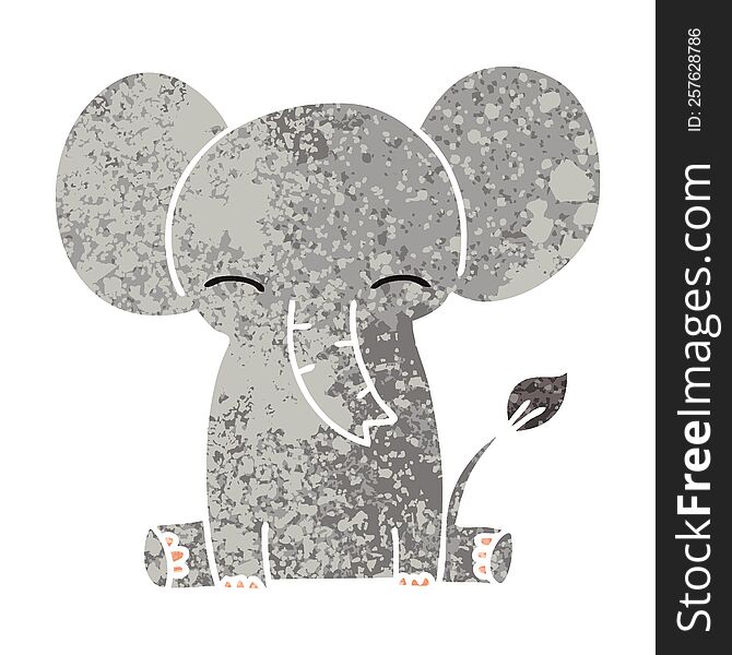 Quirky Retro Illustration Style Cartoon Elephant