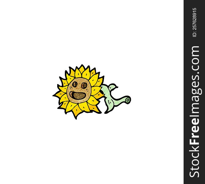 retro sunflower cartoon