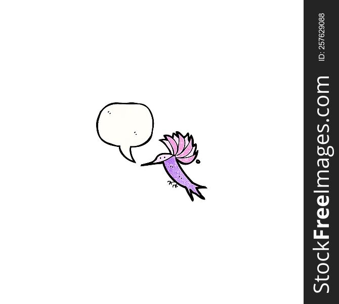 Cartoon Hummingbird With Speech Bubble