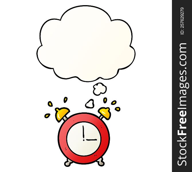 Alarm Clock And Thought Bubble In Smooth Gradient Style