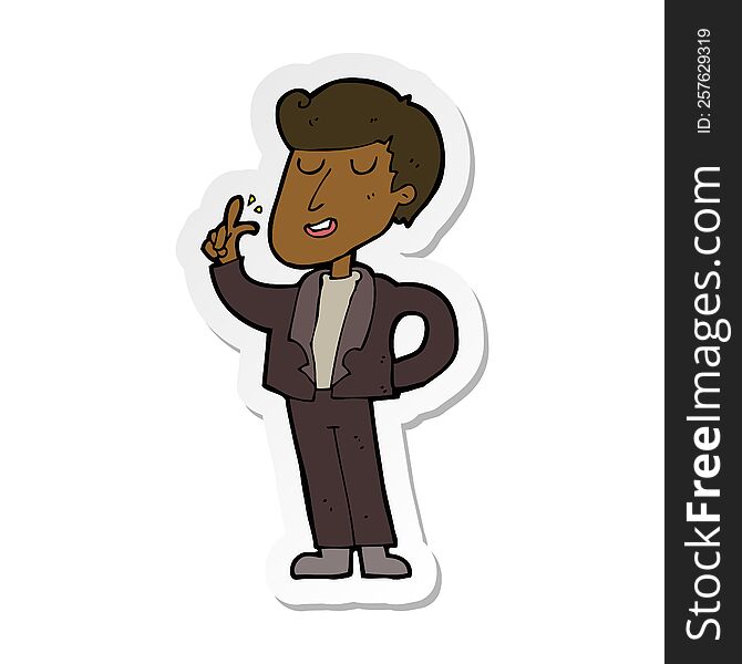 Sticker Of A Cartoon Cool Guy Snapping Fingers