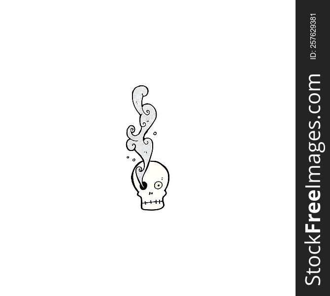 cartoon smoking skull