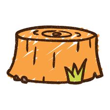 Free Tree Stump Chalk Drawing Stock Photo - 257630760