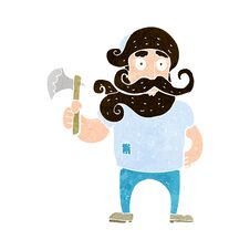 Cartoon Lumberjack With Axe Stock Photography