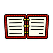 Comic Book Style Cartoon Note Book Stock Image