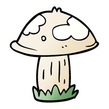 Cartoon Doodle Wild Mushroom Royalty Free Stock Image