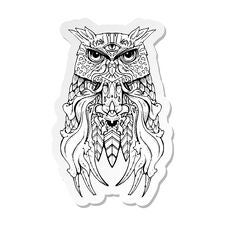 Sticker Of A Owl Tattoo Royalty Free Stock Photography