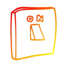 Warm Gradient Line Drawing Cartoon On Switch Royalty Free Stock Photo