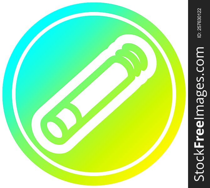 Lit Cigarette Circular In Cold Gradient Spectrum