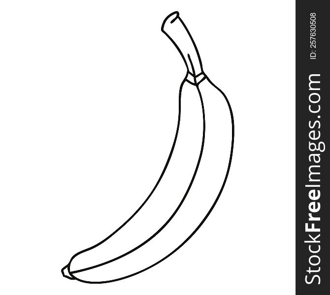 Quirky Line Drawing Cartoon Banana