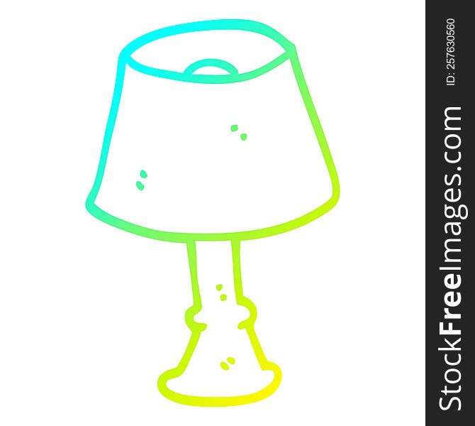 cold gradient line drawing of a cartoon house lamp