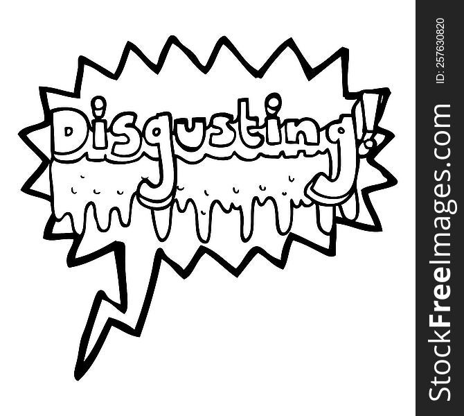 freehand drawn speech bubble cartoon disgusting symbol