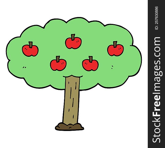 cartoon apple tree