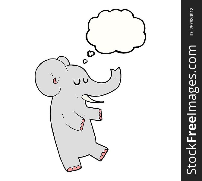 Thought Bubble Cartoon Dancing Elephant